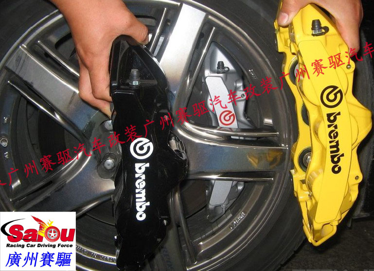 意大利BREMBO 6活塞卡鉗競技版剎車 黑色BREMBO GT版實車套裝